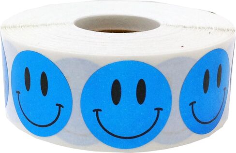 Fluorescent Green Happy Face Labels 1 Inch 500 Total Adhesive Stickers in Saudi Arabia