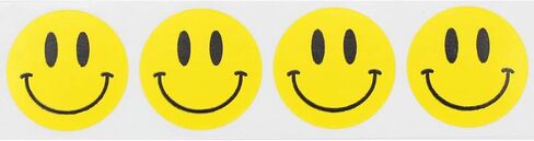 Fluorescent Green Happy Face Labels 1 Inch 500 Total Adhesive Stickers in Saudi Arabia