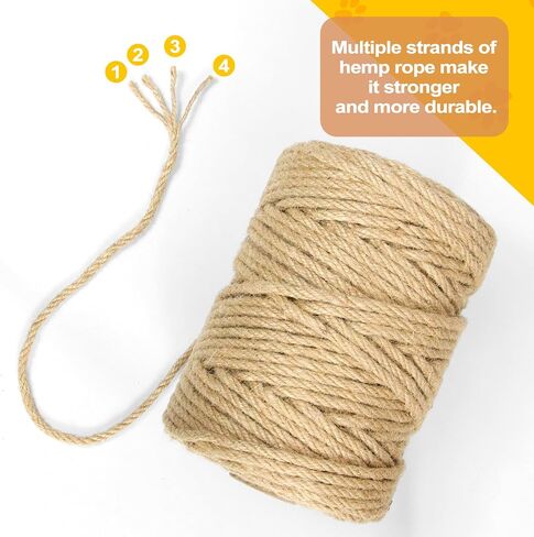 Twine String 5mm 164Feet,All-Purpose Natural Jute Twine Rope - Heavy Duty for DIY Crafts, Gardening, Bundling, Home Decor & Cat Scratching Posts | Eco-Friendly in Saudi Arabia
