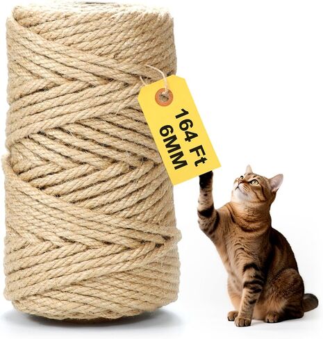 Twine String 5mm 164Feet,All-Purpose Natural Jute Twine Rope - Heavy Duty for DIY Crafts, Gardening, Bundling, Home Decor & Cat Scratching Posts | Eco-Friendly in Saudi Arabia