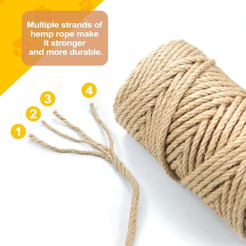 Twine String 5mm 164Feet,All-Purpose Natural Jute Twine Rope - Heavy Duty for DIY Crafts, Gardening, Bundling, Home Decor & Cat Scratching Posts | Eco-Friendly in Saudi Arabia