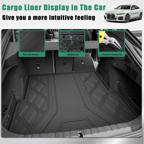 Original 2022-2024 I4 Cargo Liner for BMW I4 All Models- Custom Fit Heavy Duty TPE Trunk Mat - All Weather 100% Protection Liner 3D Shaped Laser Measured Cargo Mat Accessories for BMW I4 2022-2024 in Saudi Arabia