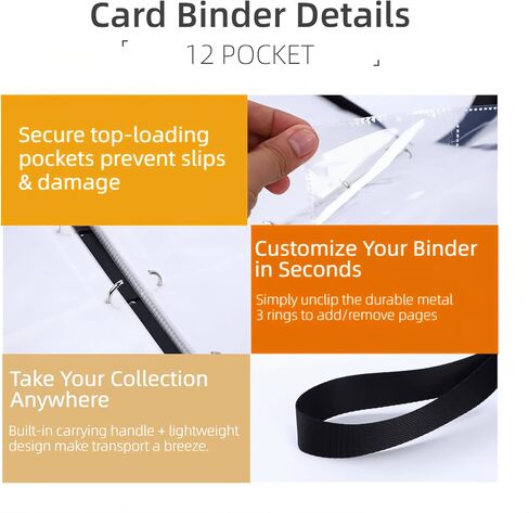 Trading Card Binder 4 Pocket, Binder For Cards Fits 400 Cards, PU Small Card Binder Albums With Zipper For Sports MTG TCG Collectible in Saudi Arabia