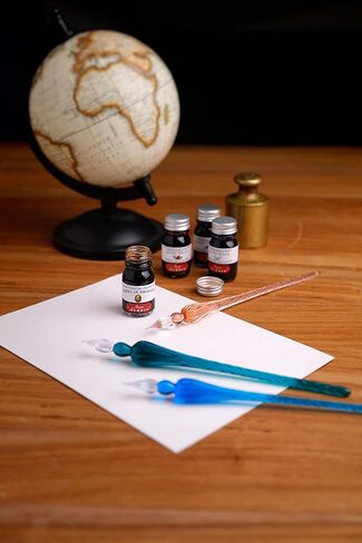 Herbin hb21714 Glass Pen, Helix, Sky Blue, Exclusive Box, French Traditional Brand Founded in 1670 in Kuwait