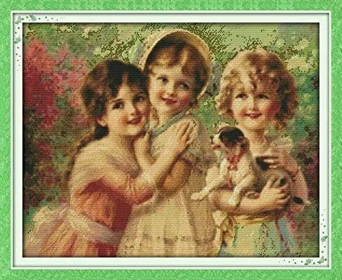 Cross Stitch Kits 11CT Stamped Patterns for Kids and Adults, DIY Preprinted Embroidery kit for Beginner, Beauty and Girl (Indian Beauty 2, Size 19''x22'') in Kuwait