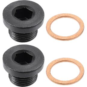 X AUTOHAUX 2 Pcs M18x1.5 Steel Engine Oil Drain Plug Screw with Gasket for BMW 545i 550i 650i 750i 760i X5 X6 E60 E63 for Mazda 3 5 6 CX-5 CX-7 RX-8 Black