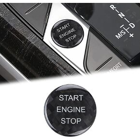 Compatible with Carbon Fiber Engine Start Stop Button Sticker One Button Start Ignition Frame Trim Cover Interior Accessories for BMW 3 Series 3GT G20 G28 2020 2021 2022 (Black)