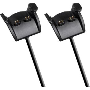 Kissmart Compatible with Vivosmart HR Charger (2PCS), Replacement Charging Cable Cord for Garmin Vivosmart HR/Garmin Vivosmart HR+ (Black - 2PCS)