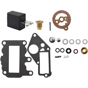 WFLNHB Carb Repair Kit with Float Replacement for Many Johnson Evinrude 382048 9.5 HP 1964-1973 BRP OMC SysteMatched