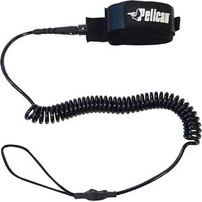 Pelican SUP Leash - Secure Coil System - Strong, Durable and Comfortable - 1 Stainless Steel Swivel Connector - 10 ft