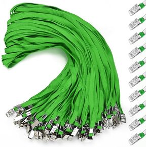 100 Pack Badge Lanyard Flat Lanyards for ID Badges Bulk Lanyard with Bulldog Clip Neck Lanyard with Clip for Office Worker, Student, Teacher (Black)