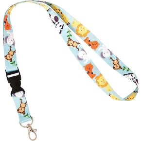 Zoo Animals Lanyard Badge ID Car Keys Keychain Souvenir Holder Nurse Doctor Teacher Office Detachable Breakaway Snap Buckle (Design 2)