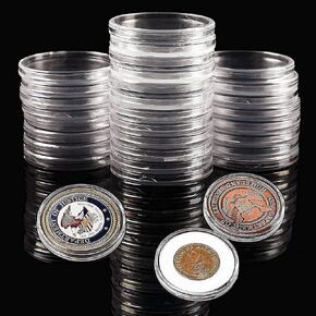 Ettonsun 80-Pocket Coin Capsule Holders for Collectors Coin Collection Supplies Collecting Book Album for Coin Capsule (No Coin Capsules Included), Black