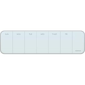 U Brands Magnetic Cubicle/Wall Glass Dry-Erase Weekly Calendar Board, 20 X 5.5 Inches, White Frosted Surface, Frameless