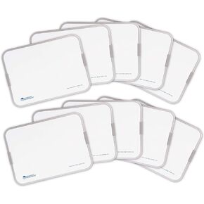 Learning Resources 9x12 Inch Dry Erase Boards, Classroom Whiteboard for Students, Double Sided, Set of 10, Ages 3+
