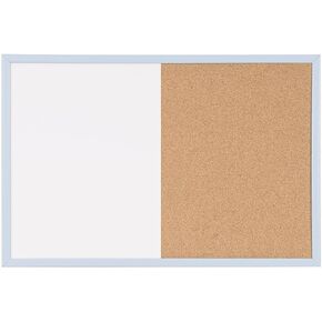MasterVision Pastel Collection Combo Dry Erase Whiteboard/Cork Bulletin Board, Salmon Colored MDF Frame, 35.43" x 23.62"