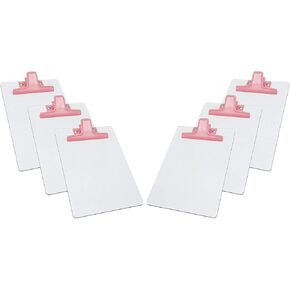مذكرة حافظة بيضاء من Acrimet مقاس A5 (9 1/16 بوصة × 6 5/16 بوصة) مشبك معدني ممتاز (لوح صلب) (مشبك لون وردي) (6 عبوات) in Kuwait