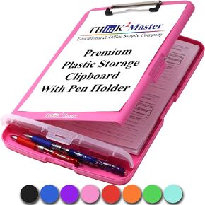 Think2Master [3 Pack] Green Plastic Storage Clipboard with Pencil Holder. | 25% Heavier & 25% Sturdier| Heavy Duty. Nursing, Teacher & Classroom Must Have.