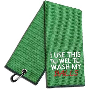 I Use This Towel to Wash Embroidered Golf Towel, Funny Golf Towels for Golf Bags with Clip, Golf Accessories for Men, Birthday Retirement Gift for Golfer Grandpa Dad Friend Brother Golf Lover