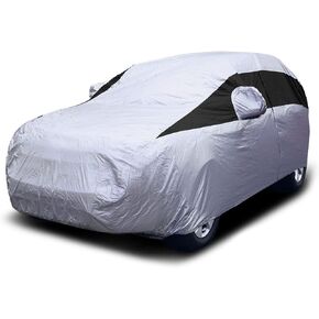 Titan Lightweight Poly 210T Car Cover for Mid-Size SUV 188-206". Waterproof, UV Protection, Scratch Resistant, Driver-Side Zippered Opening. Fits Explorer, Grand Cherokee and More.