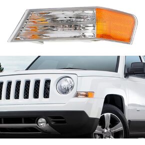 Front Turn Signal Light Lamp Cover, 68004181AC for Jeep Patriot 07-17 Marker Corner Light Lamp Lens (Left Side)