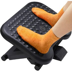 ErGear Under Desk Footrest, Adjustable Foot Rest for Under Desk at Work with 3 Height Settings and 30-Degree Angle, Ergonomic Desk Foot Rest with Massage Texture, Foot and Leg Rest for Home & Office
