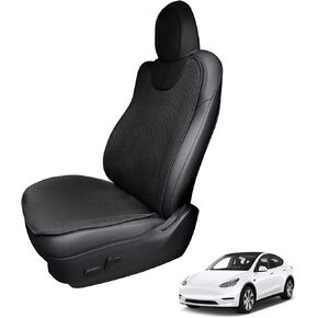 Seat Protector Tesla Model Y/Model 3 Accessories Front Car Seat Covers All Seasons Breathable for Tesla Seat Cover Protector Model 3 Model Y Black with White 1PCS