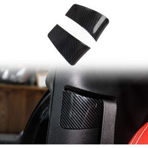 Carbon Fiber Seat Belt Button Decor Cover Trim for Dodge Challenger 2015+