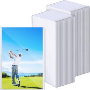 Henoyso 50 Pcs 4 x 6 Inches Baseball Card Protectors Post Card Photo Holders Clear Photo Card Sleeves Rigid PVC Hard Card Protectors for Sports Cards Photos Postcard Supplies