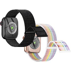 Nylon Band Compatible with Kids Apple Watch Ultra Series 9 8 7 6 5 4 3 SE SE2, Soft Loop Sport Replacement Strap for iWatch Boy Girl Small Wrist.