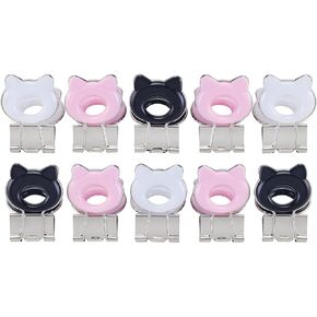 Cat Shape Medium Paper Clips, Binder Clips, Easy Grip, Assorted Color, School Office Supplies, 10 Pcs/Set