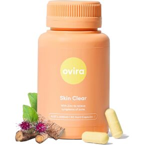 Skin Clear with ZINCBRIGHT - 60 Capsules for Clear and Glowing Skin | Rosacea & Hormonal Acne Treatment | Support Collagen Production | Acne Supplements for Women & Men