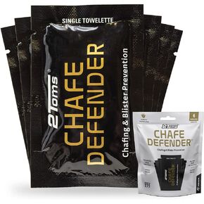 2Toms Chafe Defender, Military Grade All-Day Anti-Chafe and Blister Prevention, Waterproof and Sweatproof Protection from Chafing and Skin Irritation, 6-Pack Towelettes