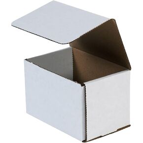 Aviditi White Corrugated Cardboard Mailing Boxes, 6" x 4" x 4" (Pack of 50) Crush-Proof Mailers, Small Cardboard Boxes for Shipping, Packing, Moving, and Storage