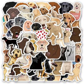 60pcs Labrador Retriever Stickers Vinyl Waterproof Aesthetic Cute Cartoon Animals Dog Decals Stickers for Laptop Water Bottles Skateboard Book Scrapbook Luggage Decals Gifts for Adults, Teens, Kids