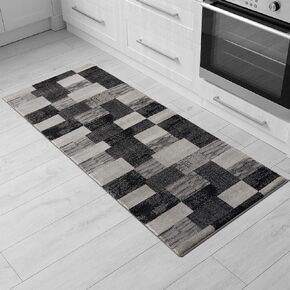 RUG BRANCH Montage Modern Abstract Swirls Grey Black Indoor Area Rug for Living Room, Bedroom, Dining Room, and Kitchen - 5' x 7' (5'3" X 7'7")