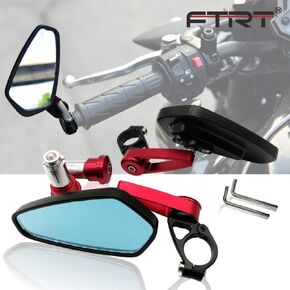 7/8" Universal Motorcycle Bar End Rear View Mirror compatible with YZF R1 R6 FZ07 / GROM CB500F/ NINJA 650R Z125 Z7500 Z900 ER6N ER6F VERSYS1000/ DL250 DL650 DL1000, Black