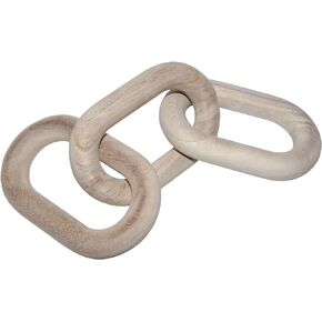 3 Link Wood Knot for Home Decoration,Wood Chain Link Decor,Decorations for Living Room, Rustic Farmhouse, Shelf,Coffee Table Decor