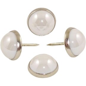 7/16" Pearl Shape Thumbtacks for bulletin and cork boards 25 Pcs/Pack DWPT(white)