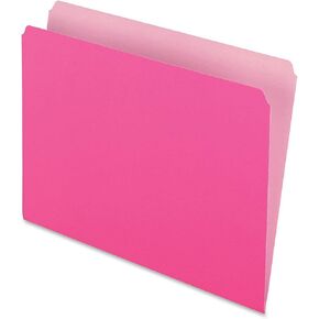 Pendaflex 152PIN Colored File Folders, Straight Cut, Top Tab, Letter, Pink/Light Pink, Box of 100