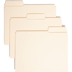 Smead SuperTab File Folder, Oversized Reinforced 1/3-Cut Tab, Guide Height, Letter Size, Manila, 100 Per Box (10395)