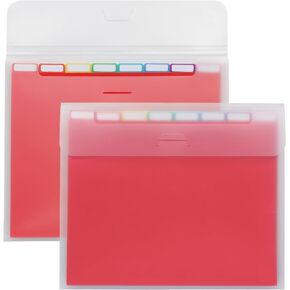 Oxford Portable File Organizer, 8 Plastic File Folders, Clear Case, Holds 8-Tab Poly Project Folders, Letter Size, Assorted Colors, 2 Pack (52022)