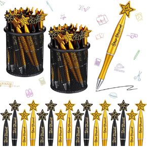 Tenceur 32 Pcs Star Student Ballpoint Pens Bulk Motivational Quote Pens Teacher Appreciation Gifts Graduation Gift for Teacher Home Office School Supplies Party Favor(Bright Color)