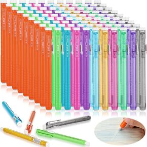 Ctosree 96 Pcs Retractable Mechanical Eraser Bulk Pen Style Erasers Portable Pen Eraser with Grip Retractable Eraser for School Office Painting Writing (Colorful)