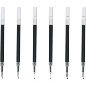 Moma Muji Smooth Writing Gel Ink Ballpoint Pen Refills, Black 0.5 mm, 6 Pack (Japan Import)