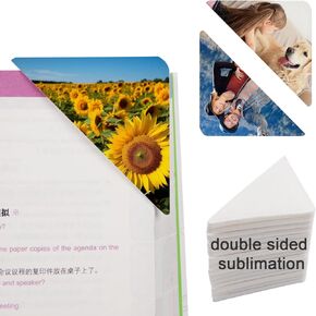 18pcs Double Sided Personalized Felt Bookmarks - White Sublimation Bookmark Corner Book Markers