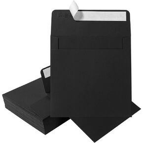 50 Pack Colorful 6 x 6 Envelopes Square Envelopes Self Seal for Wedding, Party Invitations, Greeting Cards, Announcements, Photos, CD/DVD Sleeves (Colorful)