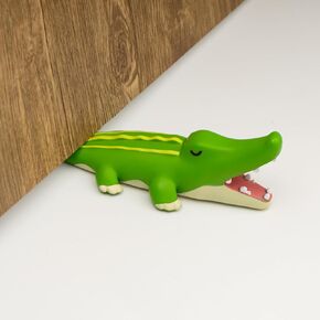 Cute Door Stopper, Cartoon Crocodile Animal Door Stop, 1 Pack Decorative Door Wedge for Home and Office Floor(Patent Registering)