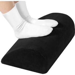 Amazon Basics Under Desk Foam Foot Rest with Washable Cover Comfortable Foot Stool for Home and Office, Black, 5.1 x 10.2 x 17.3 Inch