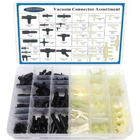 34 Size 165 PCS Automotive Vacuum Tubing Connector Vacuum Tee Connector Assortment Kit 1/8" 3/16" 1/4" 5/16" 3/8"